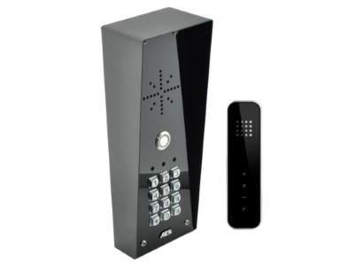 Bedrade intercom SLIM-HF-IMPK Zwart imperial design met handsfree toestel en keypad